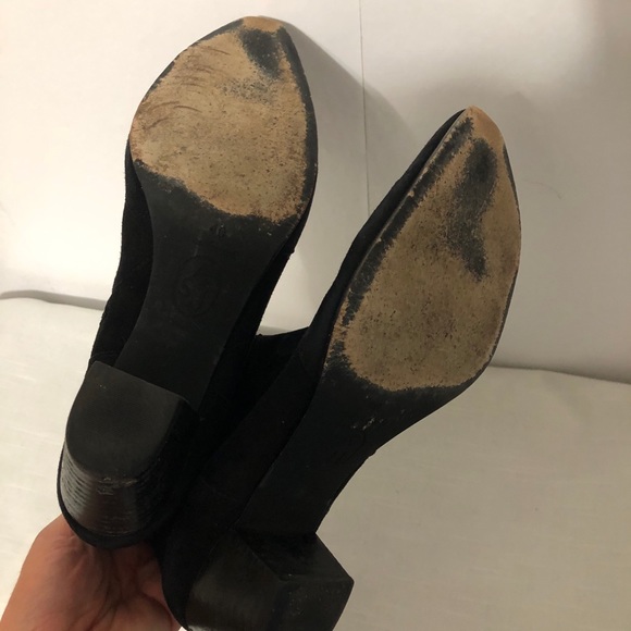 ASH black ankle boot stacked heel, pointed toe - Picture 11 of 13